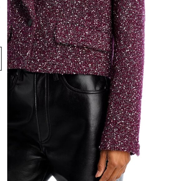 NWT rag & bone Valerie Wool Tweed Blazer Burgundy - Picture 5 of 9